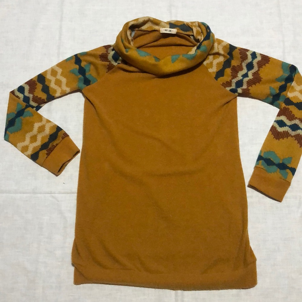 First Love cowl neck tunic sweater